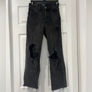 Womens Black Ripped Wild Fable Mom Jeans Size 00